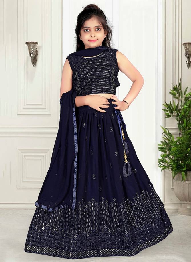 Aaradhna Vol 10 Exclusive Wedding Wear Pure Georgette Designer Sequence Thread Work Kids Lehenga Choli Collectioin